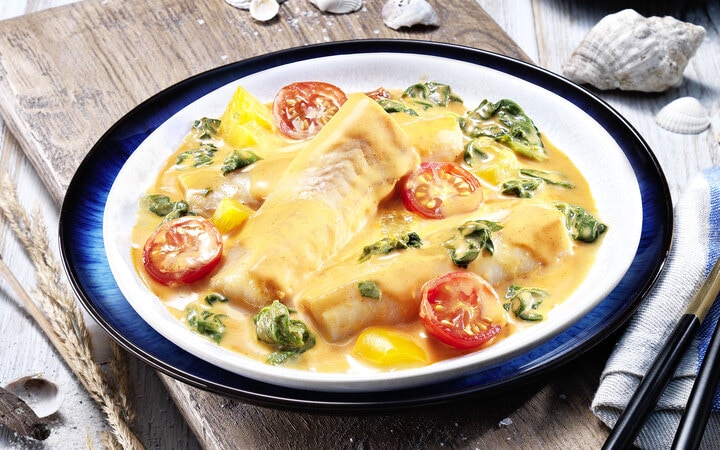 Fisch-Filetinis in Paprika-Sahnesauce (Artikelnummer 01512)